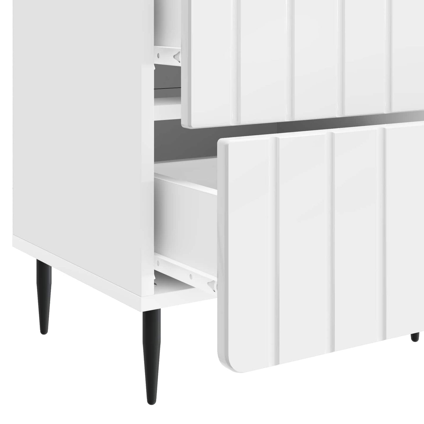 vidaXL Bedside Cabinet High Gloss White 43 x 34.5 x 49.5 cm