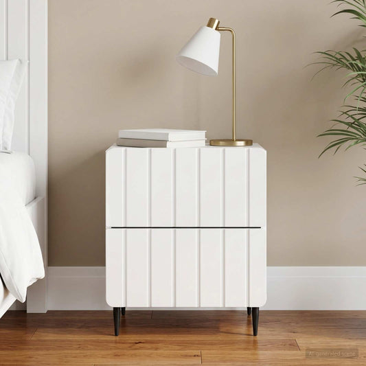 vidaXL Bedside Cabinet High Gloss White 43 x 34.5 x 49.5 cm