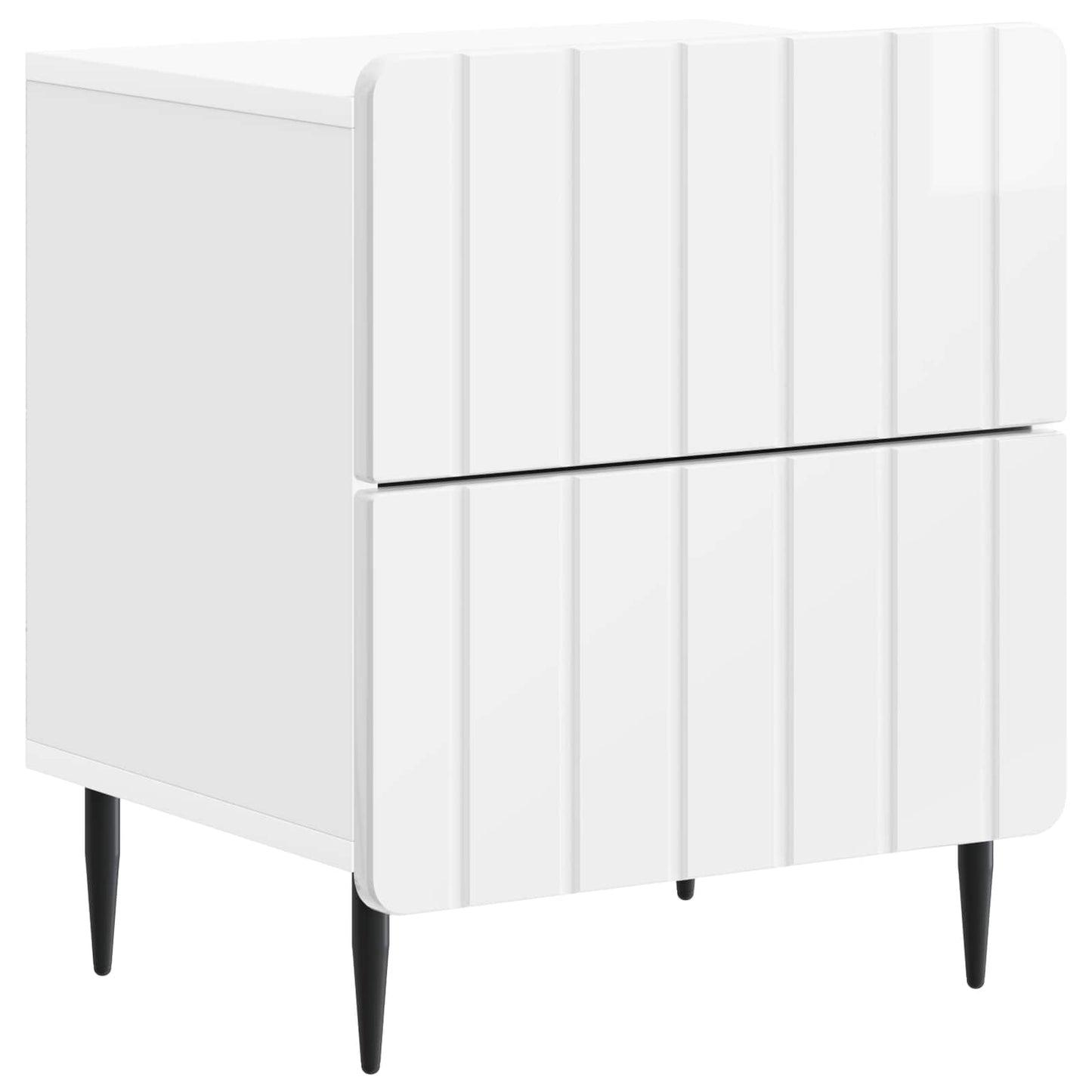 vidaXL Bedside Cabinet High Gloss White 43 x 34.5 x 49.5 cm