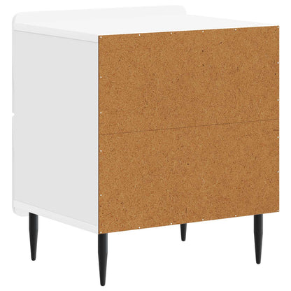 vidaXL Bedside Cabinet High Gloss White 43 x 34.5 x 49.5 cm