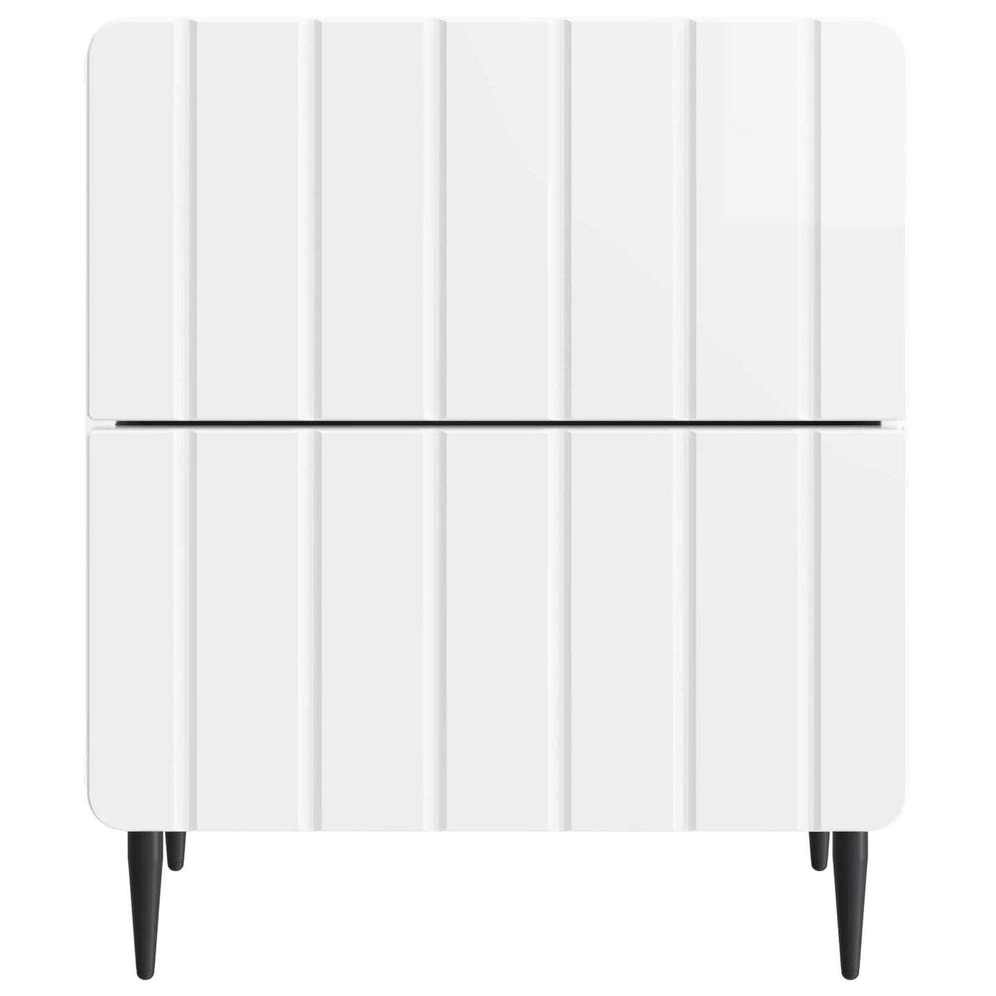 vidaXL Bedside Cabinet High Gloss White 43 x 34.5 x 49.5 cm