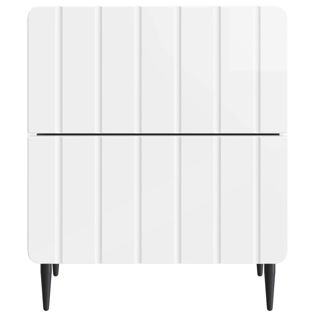vidaXL Bedside Cabinet High Gloss White 43 x 34.5 x 49.5 cm