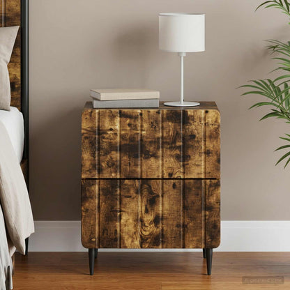 vidaXL Bedside Cabinet Smoked Oak 43 x 34.5 x 49.5 cm Engineered Wood