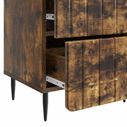 vidaXL Bedside Cabinet 2 pcs Smoked Oak 43 x 34.5 x 49.5 cm