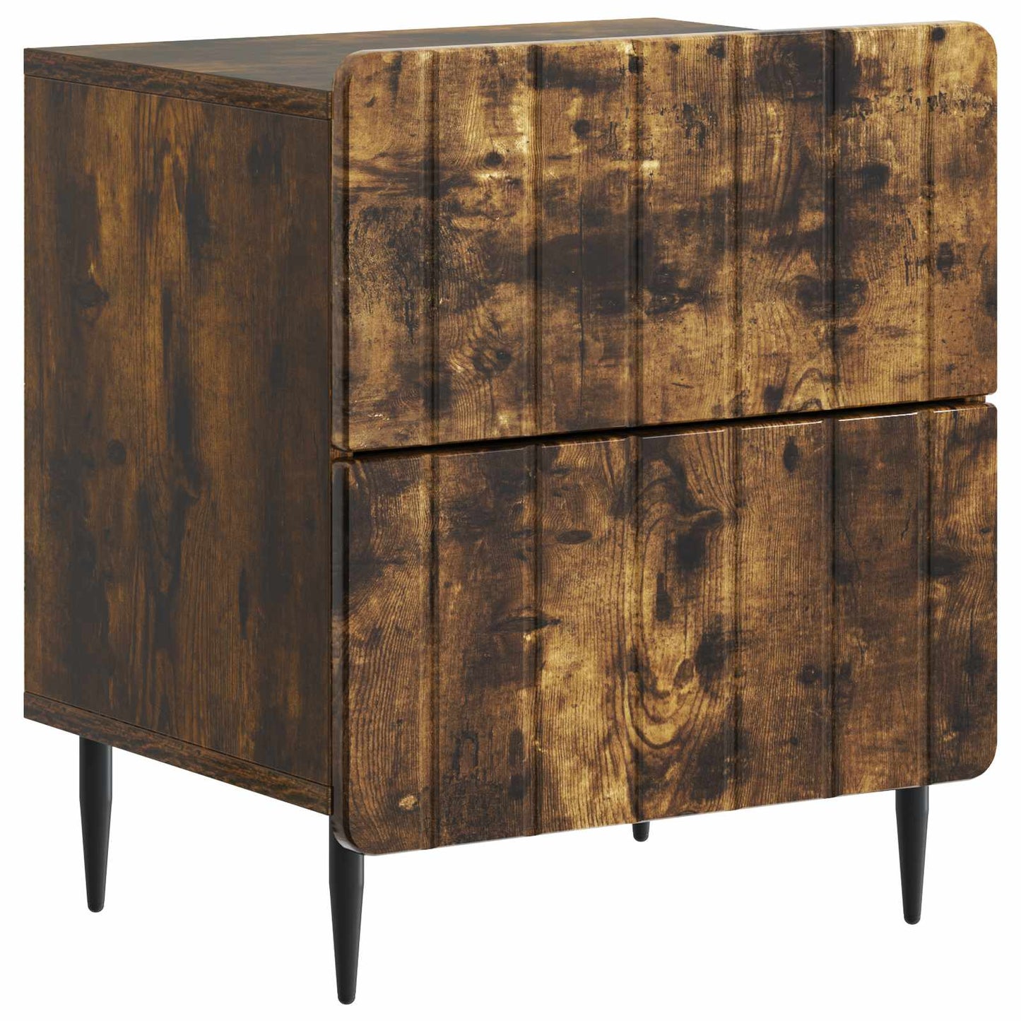 vidaXL Bedside Cabinet 2 pcs Smoked Oak 43 x 34.5 x 49.5 cm