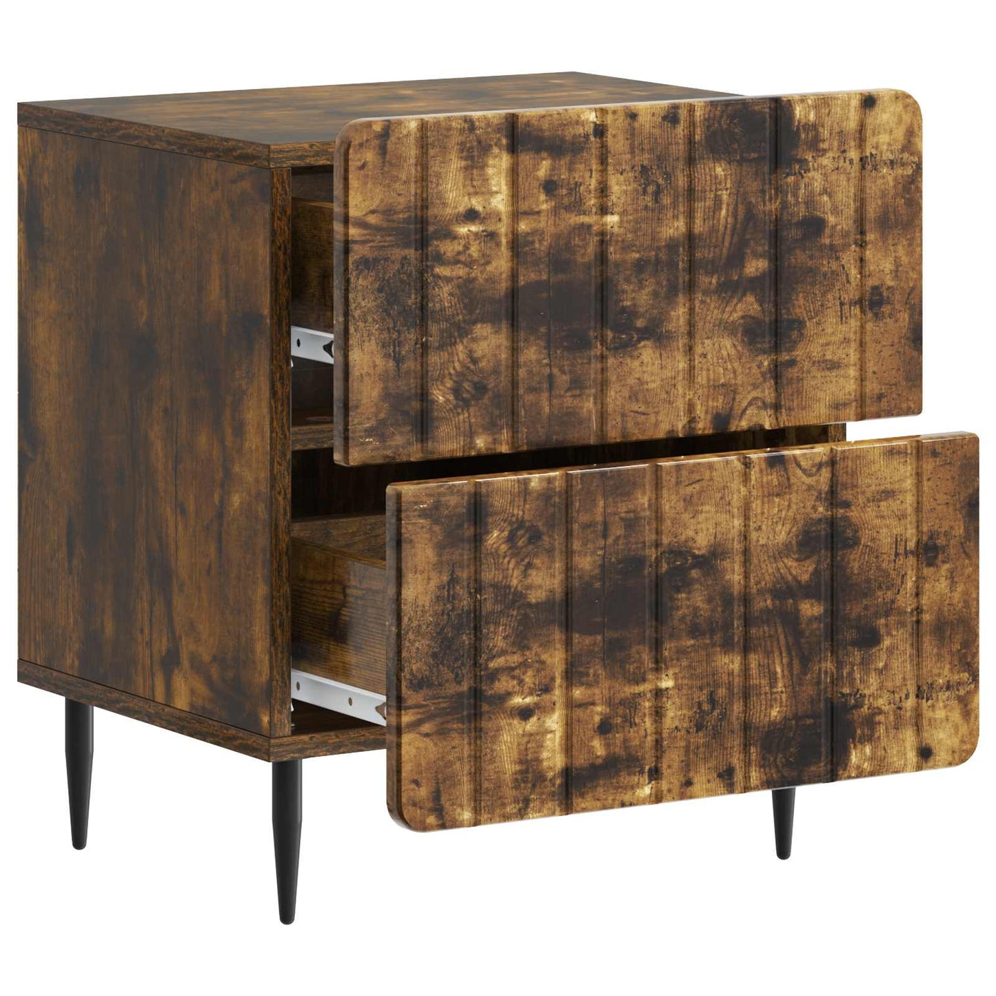 vidaXL Bedside Cabinet 2 pcs Smoked Oak 43 x 34.5 x 49.5 cm