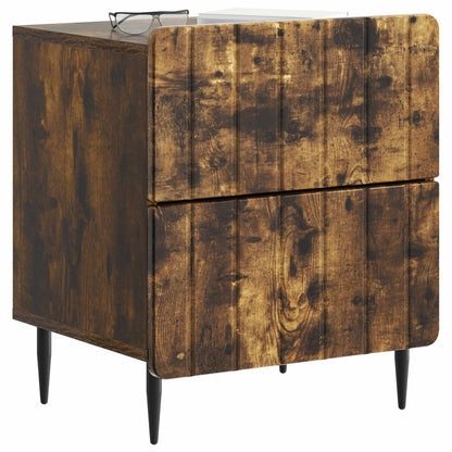 vidaXL Bedside Cabinet 2 pcs Smoked Oak 43 x 34.5 x 49.5 cm