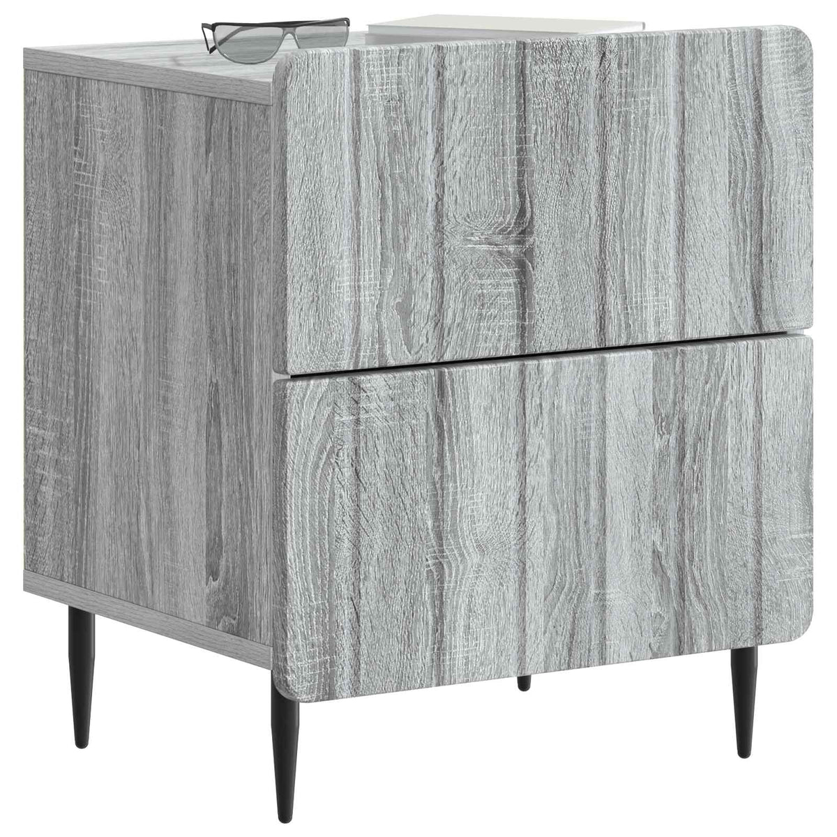 vidaXL Bedside Cabinet Grey Sonoma 43 x 34.5 x 49.5 cm Engineered Wood