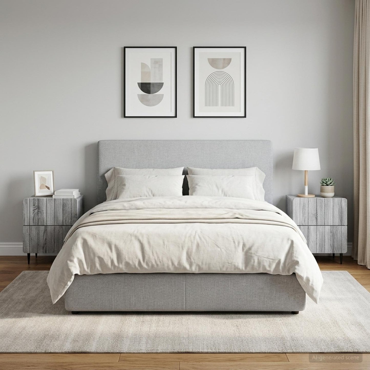 vidaXL Bedside Cabinet 2 pcs Grey Sonoma 43 x 34.5 x 49.5 cm