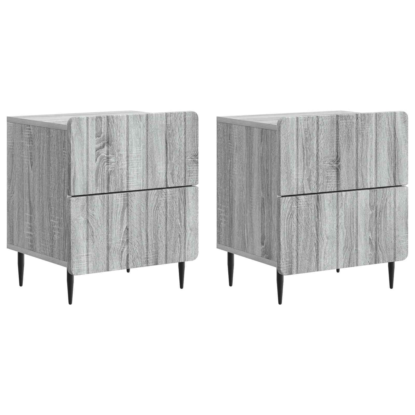 vidaXL Bedside Cabinet 2 pcs Grey Sonoma 43 x 34.5 x 49.5 cm