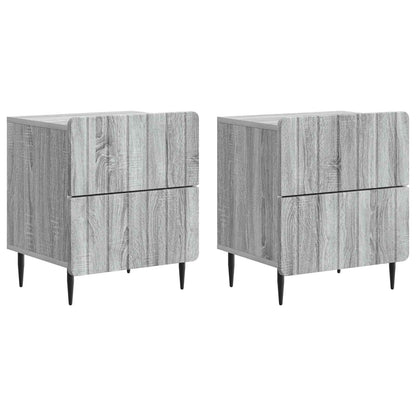 vidaXL Bedside Cabinet 2 pcs Grey Sonoma 43 x 34.5 x 49.5 cm