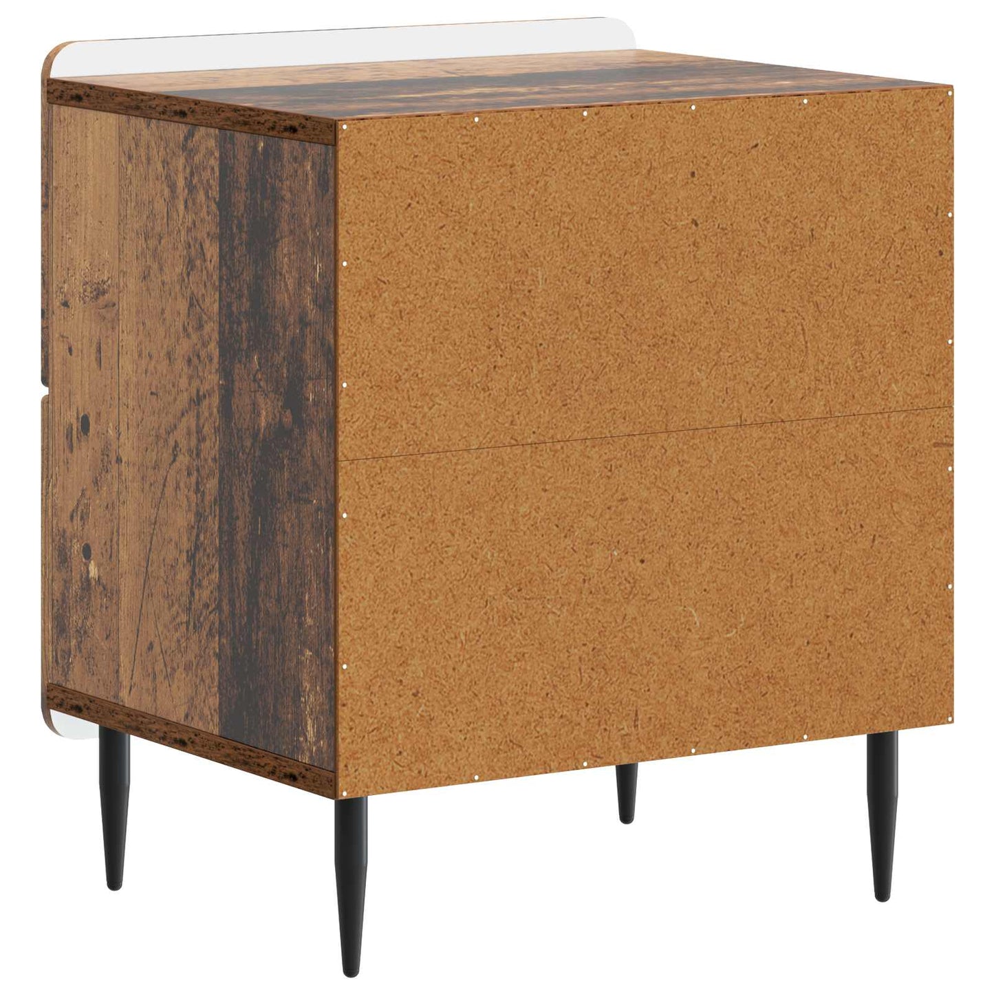 vidaXL Bedside Cabinet with Drawer 2 pcs Old Wood 43 x 34.5 x 49.5 cm