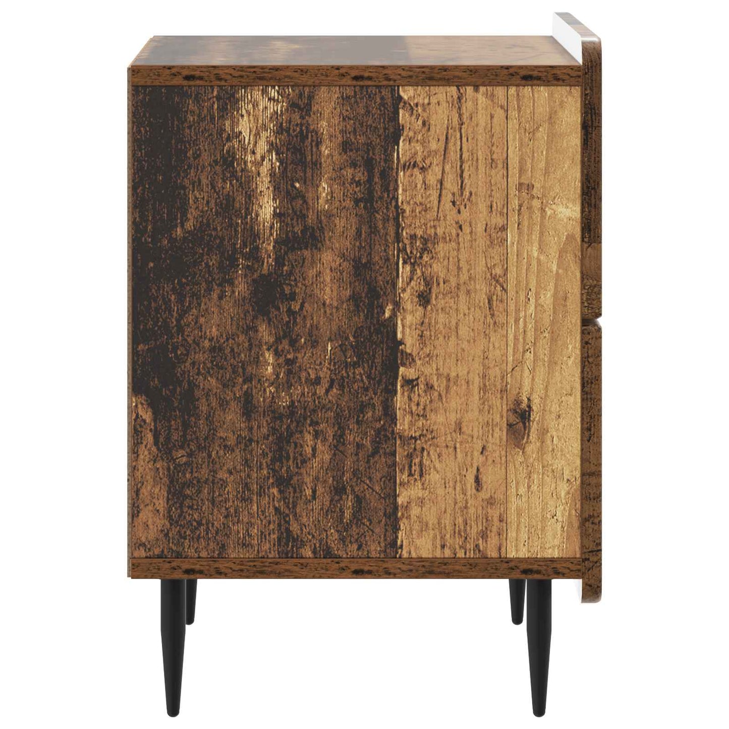 vidaXL Bedside Cabinet with Drawer 2 pcs Old Wood 43 x 34.5 x 49.5 cm