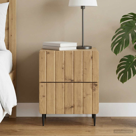 vidaXL Bedside Cabinet Artisan Oak 43 x 34.5 x 49.5 cm Engineered Wood