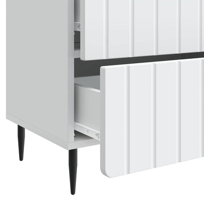 vidaXL Bedside Cabinet White 62 x 34.5 x 49.5 cm Engineered Wood