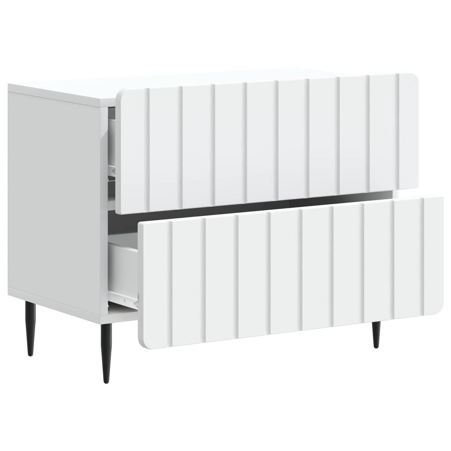 vidaXL Bedside Cabinet White 62 x 34.5 x 49.5 cm Engineered Wood
