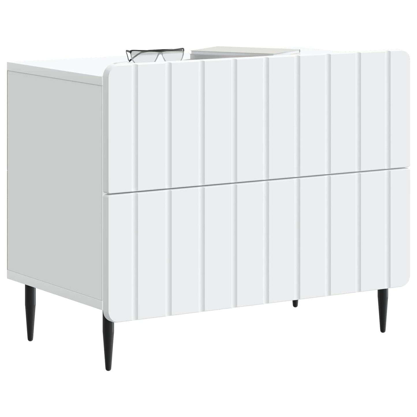 vidaXL Bedside Cabinet White 62 x 34.5 x 49.5 cm Engineered Wood