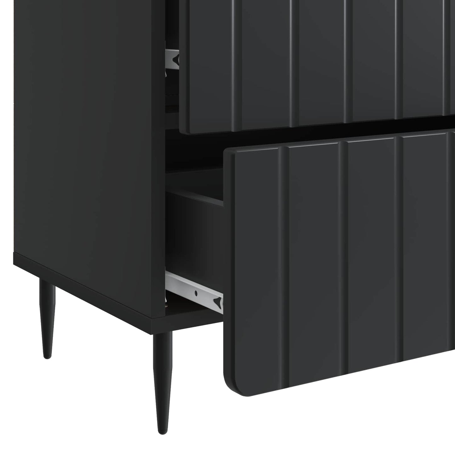 vidaXL Bedside Cabinet Black 62 x 34.5 x 49.5 cm Engineered Wood