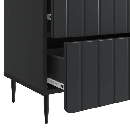 vidaXL Bedside Cabinet Black 62 x 34.5 x 49.5 cm Engineered Wood