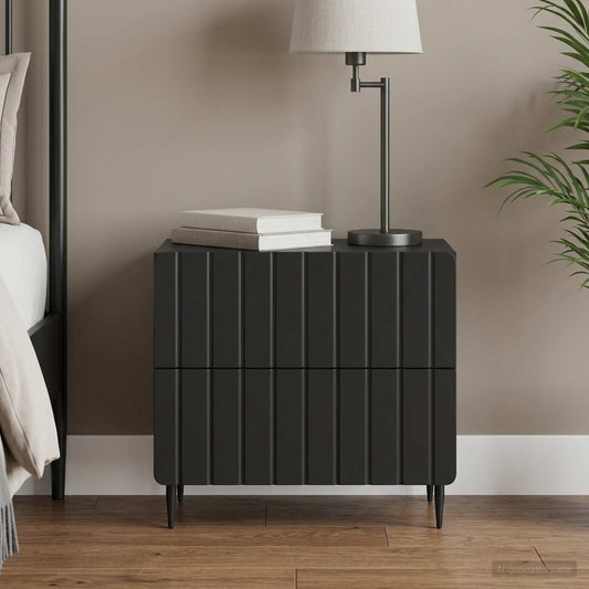 vidaXL Bedside Cabinet Black 62 x 34.5 x 49.5 cm Engineered Wood