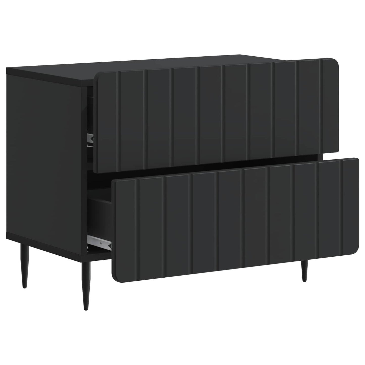vidaXL Bedside Cabinet Black 62 x 34.5 x 49.5 cm Engineered Wood