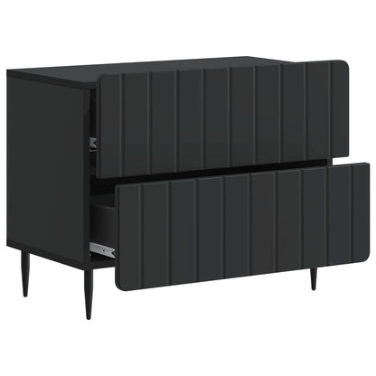 vidaXL Bedside Cabinet Black 62 x 34.5 x 49.5 cm Engineered Wood