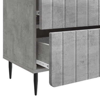 vidaXL Bedside Cabinet with Drawer Concrete Grey 62 x 34.5 x 49.5 cm