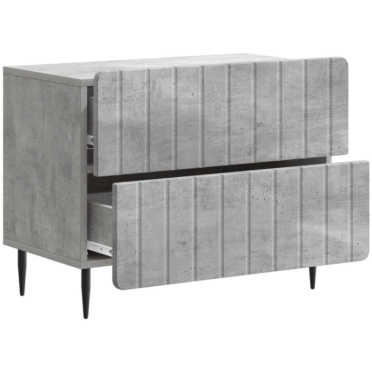 vidaXL Bedside Cabinet with Drawer Concrete Grey 62 x 34.5 x 49.5 cm