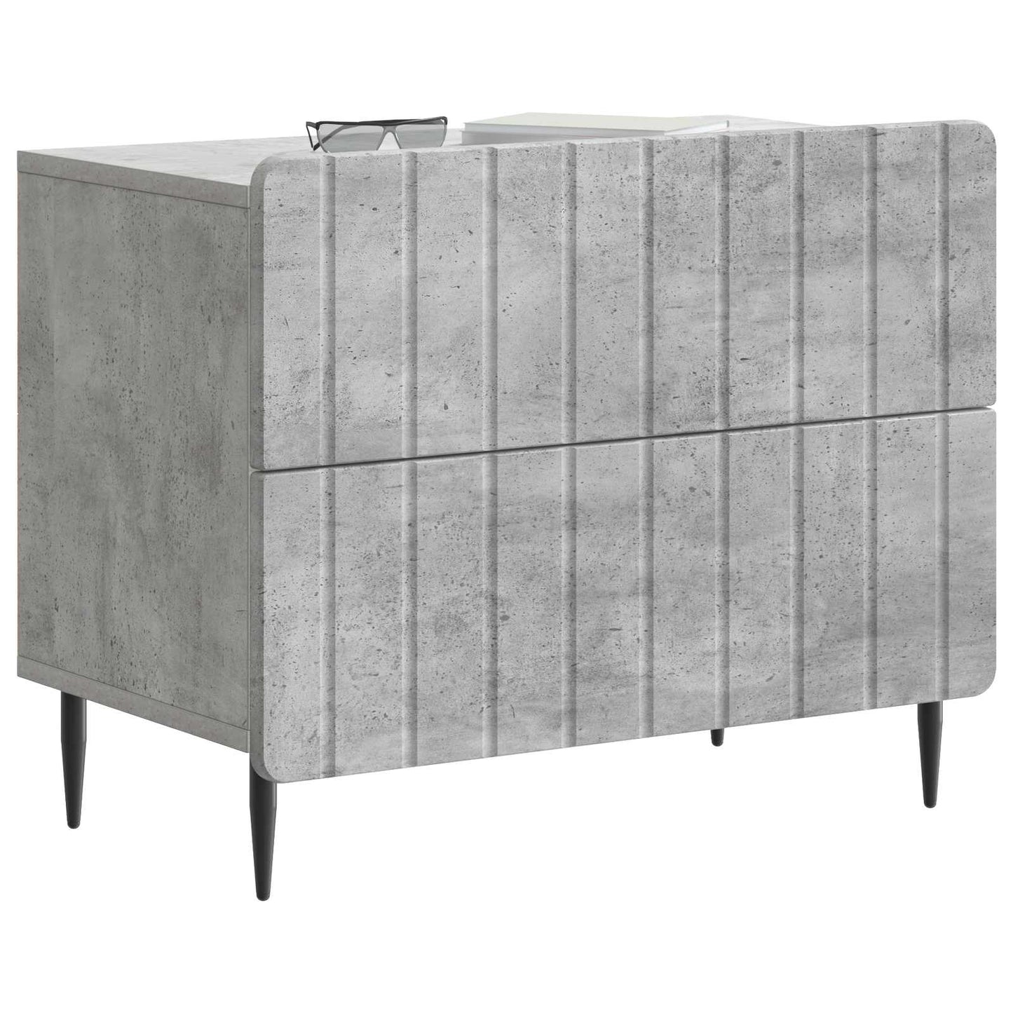 vidaXL Bedside Cabinet with Drawer Concrete Grey 62 x 34.5 x 49.5 cm