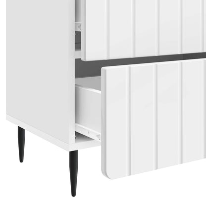 vidaXL Bedside Cabinet High Gloss White 62 x 34.5 x 49.5 cm
