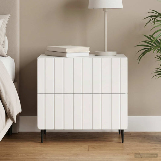 vidaXL Bedside Cabinet High Gloss White 62 x 34.5 x 49.5 cm