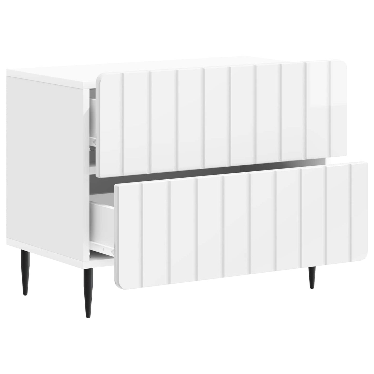 vidaXL Bedside Cabinet High Gloss White 62 x 34.5 x 49.5 cm
