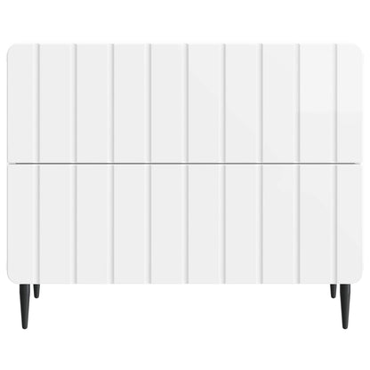 vidaXL Bedside Cabinet High Gloss White 62 x 34.5 x 49.5 cm