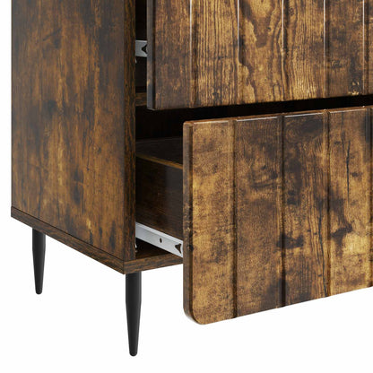 vidaXL Bedside Cabinet Smoked Oak 62 x 34.5 x 49.5 cm Engineered Wood