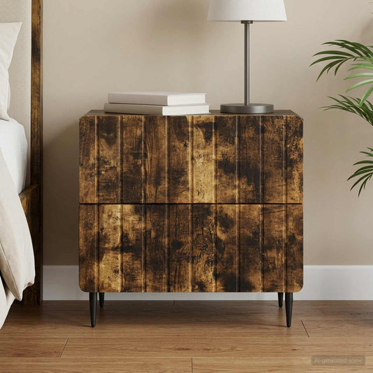 vidaXL Bedside Cabinet Smoked Oak 62 x 34.5 x 49.5 cm Engineered Wood