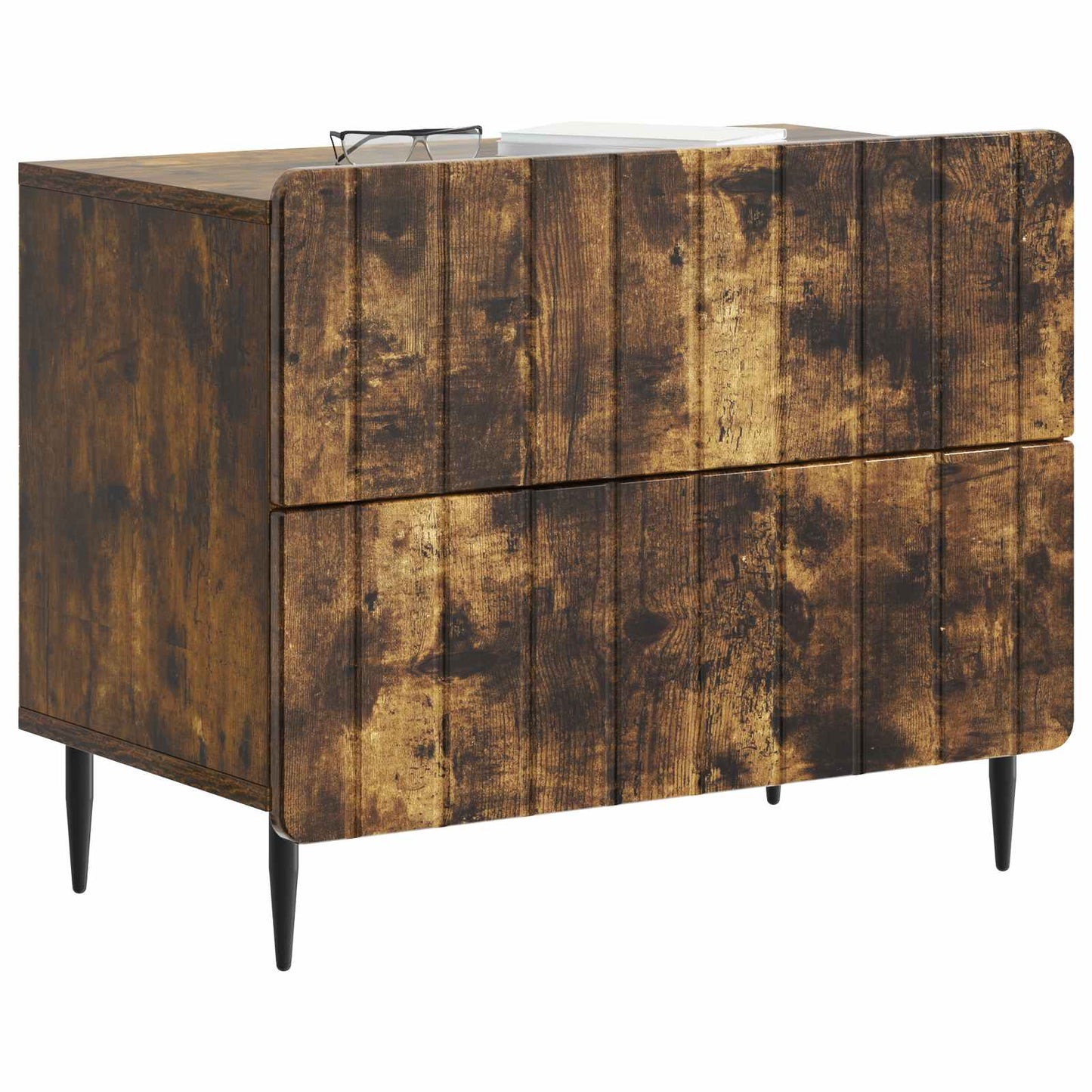 vidaXL Bedside Cabinet Smoked Oak 62 x 34.5 x 49.5 cm Engineered Wood