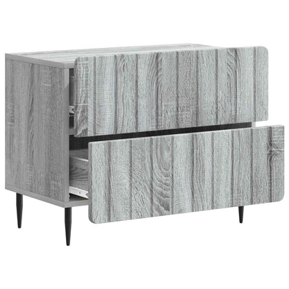 vidaXL Bedside Cabinet Grey Sonoma 62 x 34.5 x 49.5 cm Engineered Wood