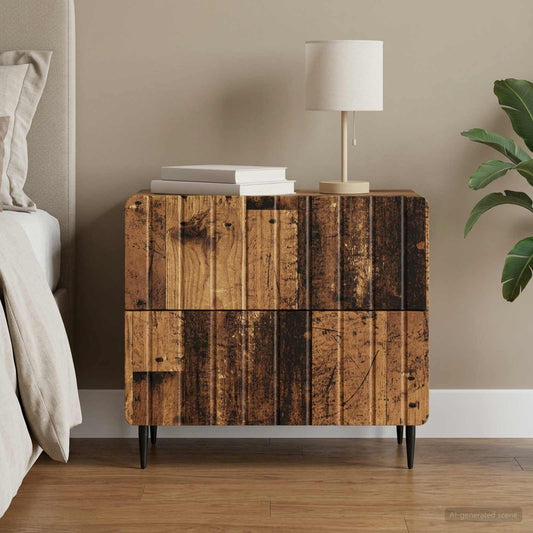 vidaXL Bedside Cabinet Old Wood 62 x 34.5 x 49.5 cm Engineered Wood