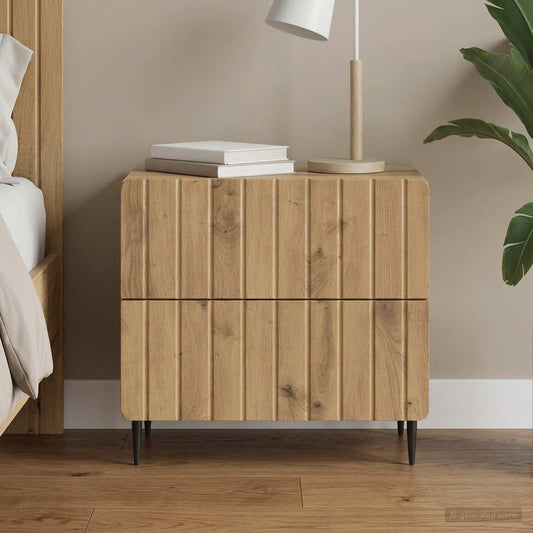 vidaXL Bedside Cabinet Artisan Oak 62 x 34.5 x 49.5 cm Engineered Wood