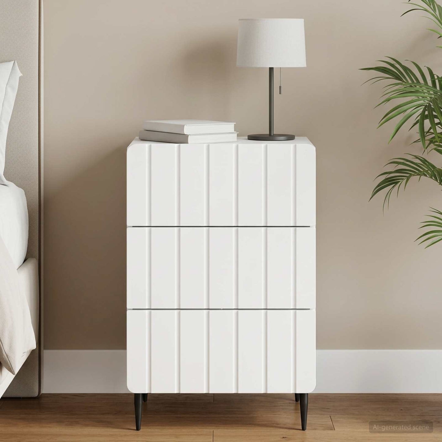 vidaXL Bedside Cabinet White 43x 41 x 68 cm Engineered Wood
