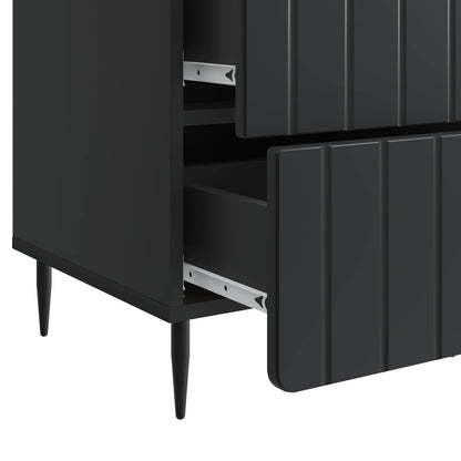 vidaXL Bedside Cabinet Black 43x 41 x 68 cm Engineered Wood