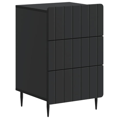 vidaXL Bedside Cabinet Black 43x 41 x 68 cm Engineered Wood