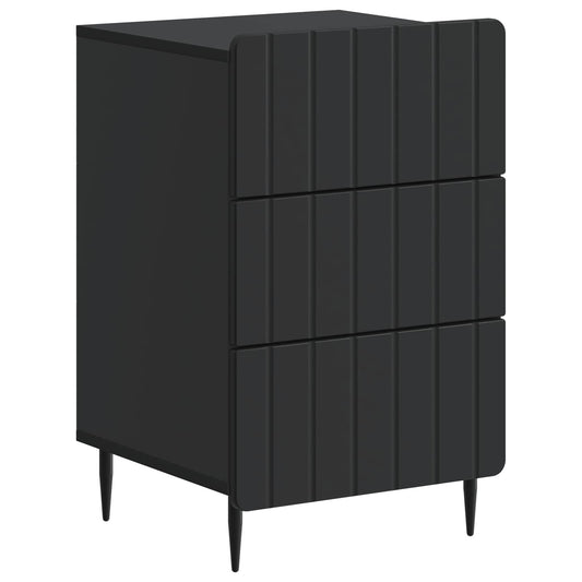 vidaXL Bedside Cabinet Black 43x 41 x 68 cm Engineered Wood