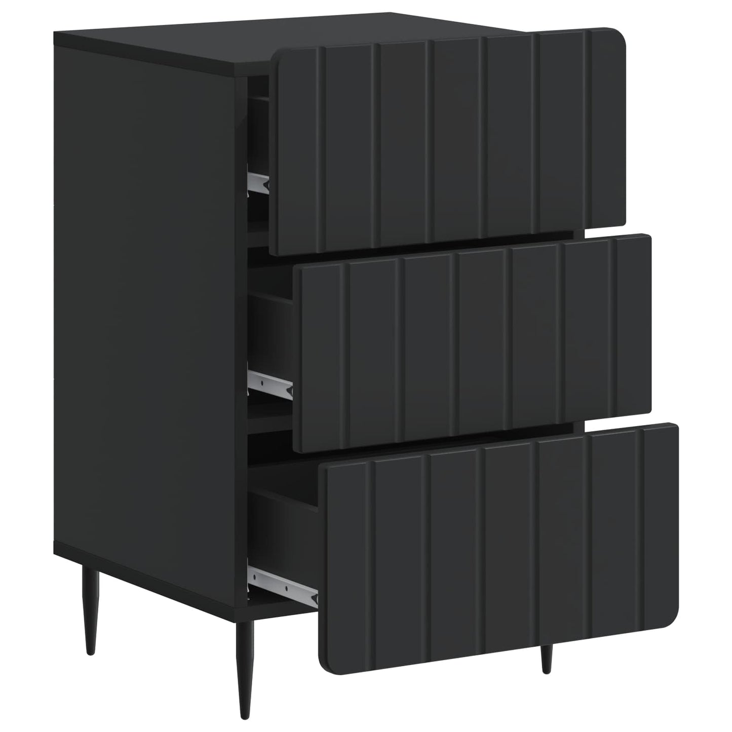 vidaXL Bedside Cabinet Black 43x 41 x 68 cm Engineered Wood