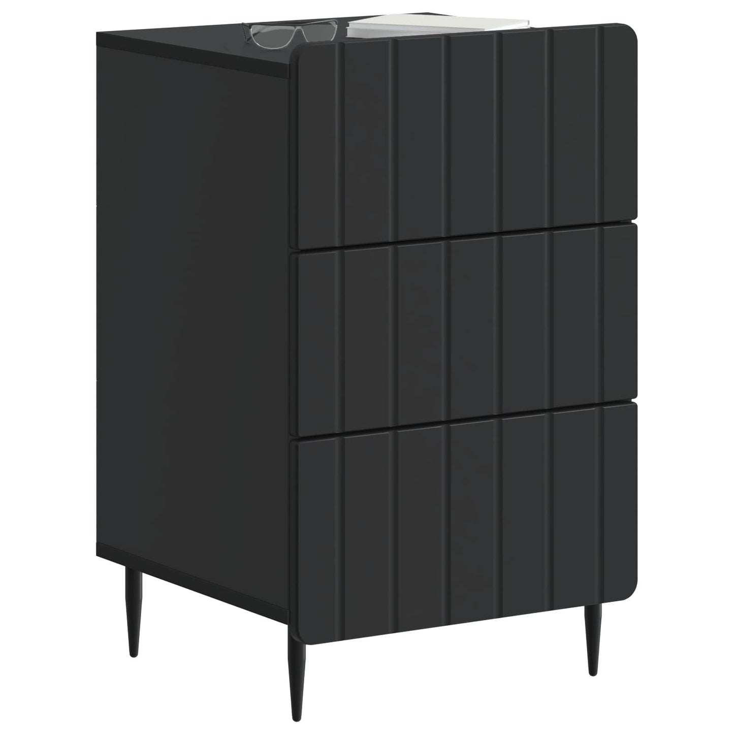 vidaXL Bedside Cabinet Black 43x 41 x 68 cm Engineered Wood