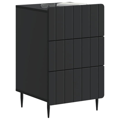 vidaXL Bedside Cabinet Black 43x 41 x 68 cm Engineered Wood