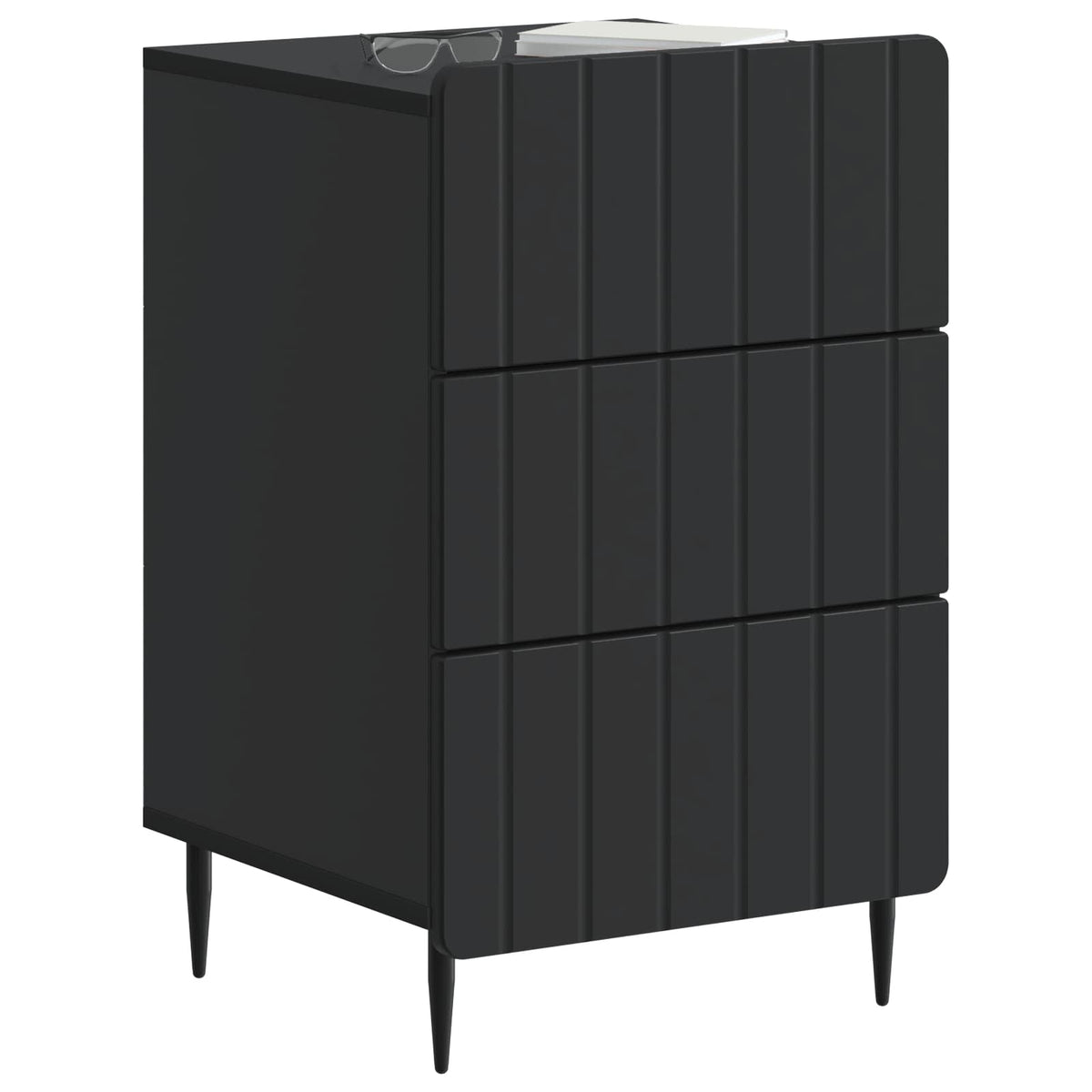 vidaXL Bedside Cabinet Black 43x 41 x 68 cm Engineered Wood