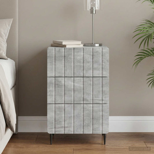 vidaXL Bedside Cabinet Concrete Grey 43x 41 x 68 cm Engineered Wood