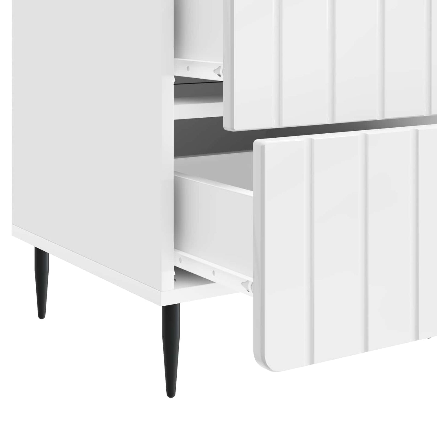 vidaXL Bedside Cabinet High Gloss White 43x 41 x 68 cm Engineered Wood