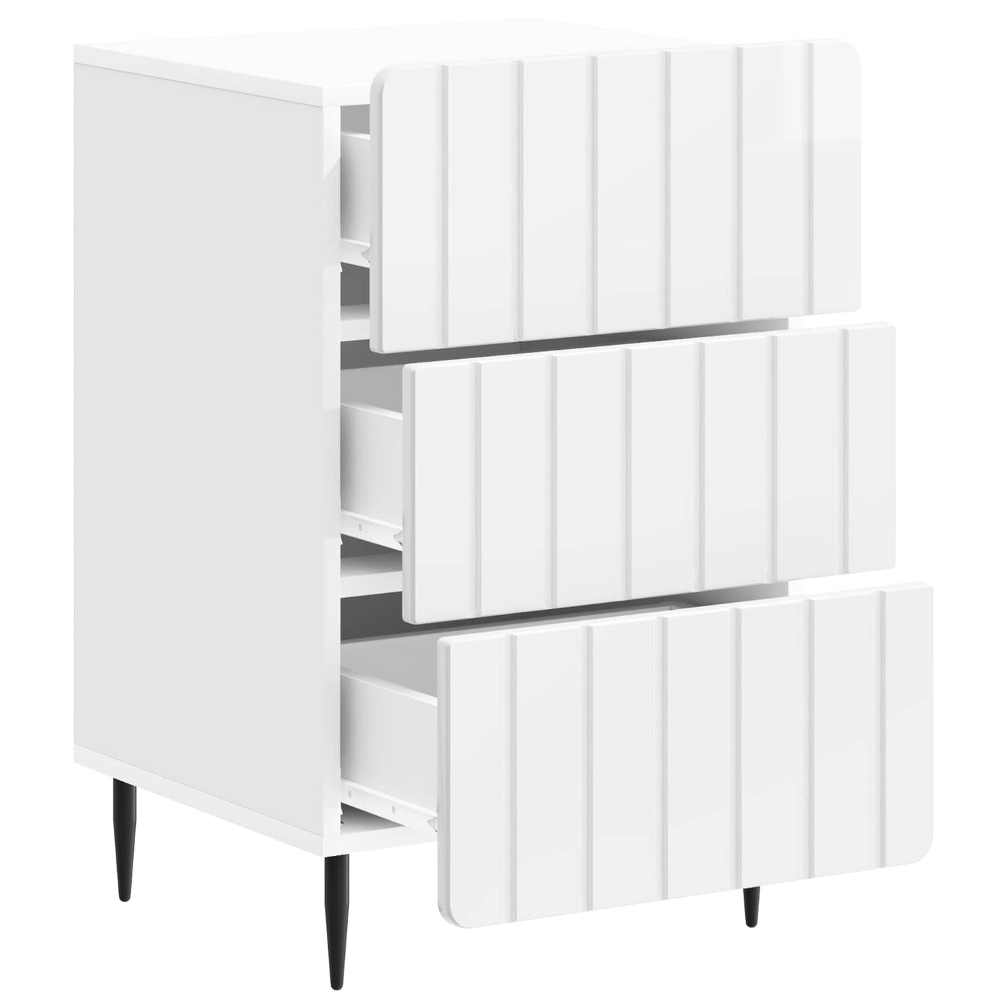 vidaXL Bedside Cabinet High Gloss White 43x 41 x 68 cm Engineered Wood